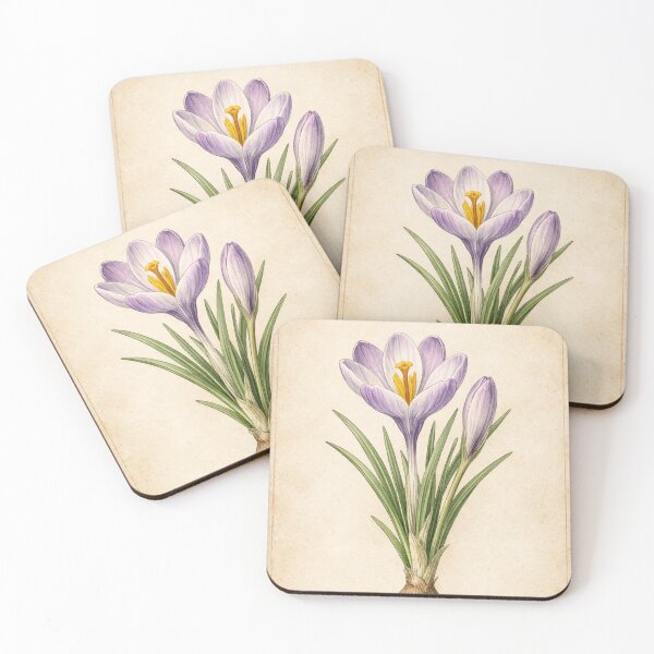 Item preview, Vintage Crocus Botanical Illustration – Crocus Vernus Antique Spring Flower Art designed and sold by Darlin8888.