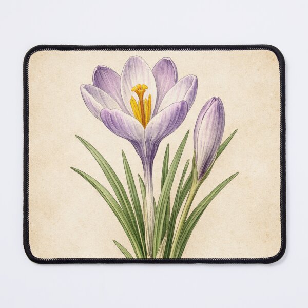 Item preview, Vintage Crocus Botanical Illustration – Crocus Vernus Antique Spring Flower Art designed and sold by Darlin8888.