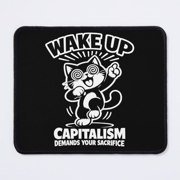Item preview, Hypnotic Cat Anti-Capitalism Meme Shirt – Wake Up Sacrifice Humor designed and sold by WAUZ.