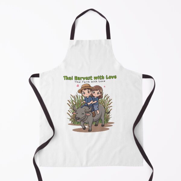 Item preview, Thailand Farmer Harvest Happiness – Thai Harvest with Love Cute Buffalo Couple Art designed and sold by Beeform.