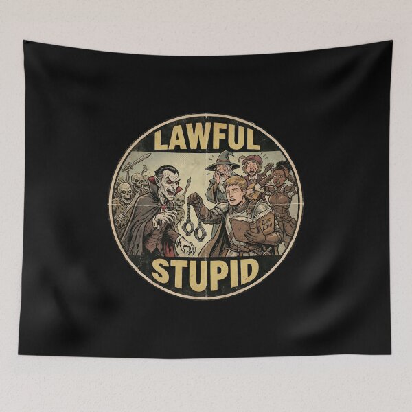 Item preview, Lawful Stupid Paladin Arresting Vampire Funny RPG designed and sold by Fenay Designs.
