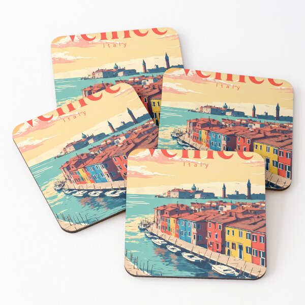 Item preview, Burano at Golden Hour – Retro Anime Landscape of Venice designed and sold by JacksoonLester.
