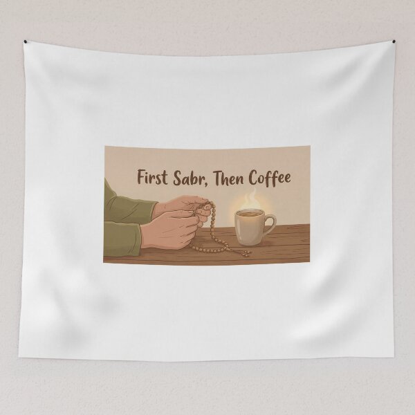 Item preview, First Sabr Then Coffee - Peaceful Ramadan Tasbih Art designed and sold by chihab21.