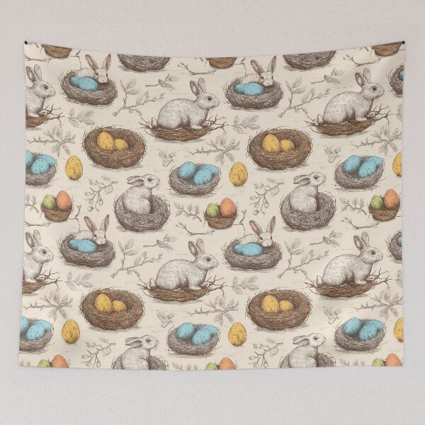 Item preview, Bunnies and Easter Eggs designed and sold by Winter Wonderland.