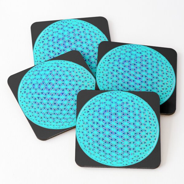 Item preview,  Neon blue flower of life, scared geometry, zen life  designed and sold by hollycooper.