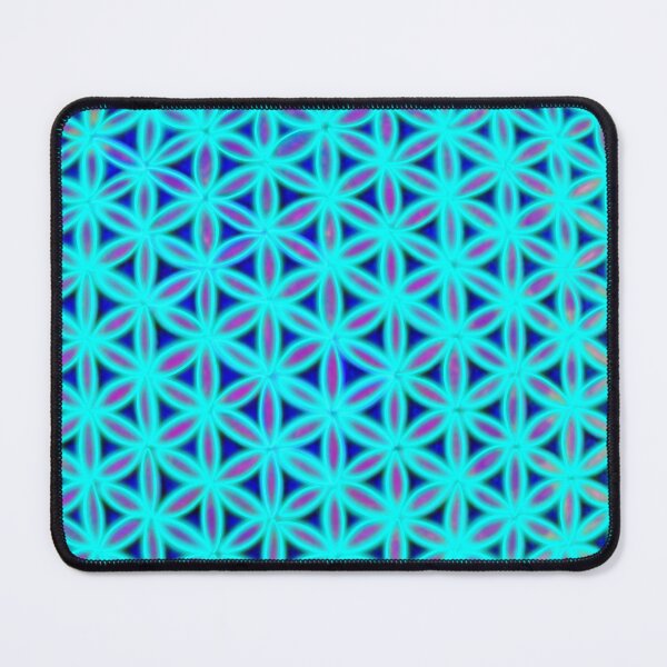 Item preview, Neon blue flower of life, scared geometry, zen life designed and sold by hollycooper.