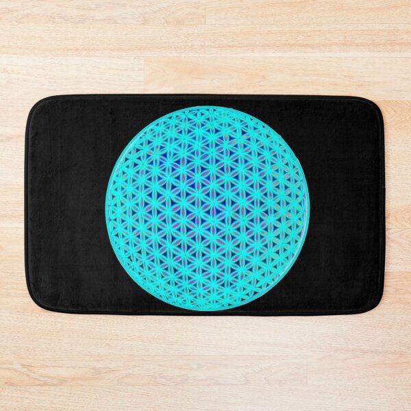 Item preview,  Neon blue flower of life, scared geometry, zen life  designed and sold by hollycooper.