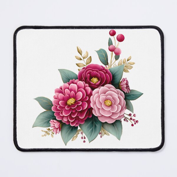 Item preview, Magenta Pink Dahlia Peony Bouquet - Vibrant Romantic Floral Art Print designed and sold by DesignArtist.ia.