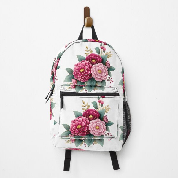 Item preview, Magenta Pink Dahlia Peony Bouquet - Vibrant Romantic Floral Art Print designed and sold by DesignArtist.ia.