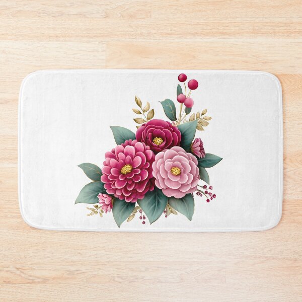 Item preview, Magenta Pink Dahlia Peony Bouquet - Vibrant Romantic Floral Art Print designed and sold by DesignArtist.ia.