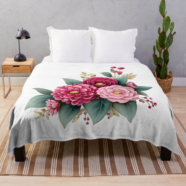 Item preview, Magenta Pink Dahlia Peony Bouquet - Vibrant Romantic Floral Art Print designed and sold by DesignArtist.ia.