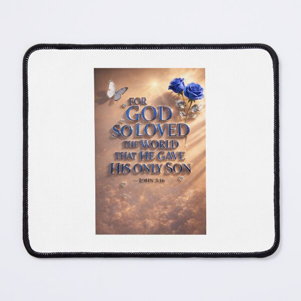 Item preview, John 3:16 Christian Wall Art – Luxury 3D Bible Verse Poster | For God So Loved The World designed and sold by She Builds Wealth By Kala .