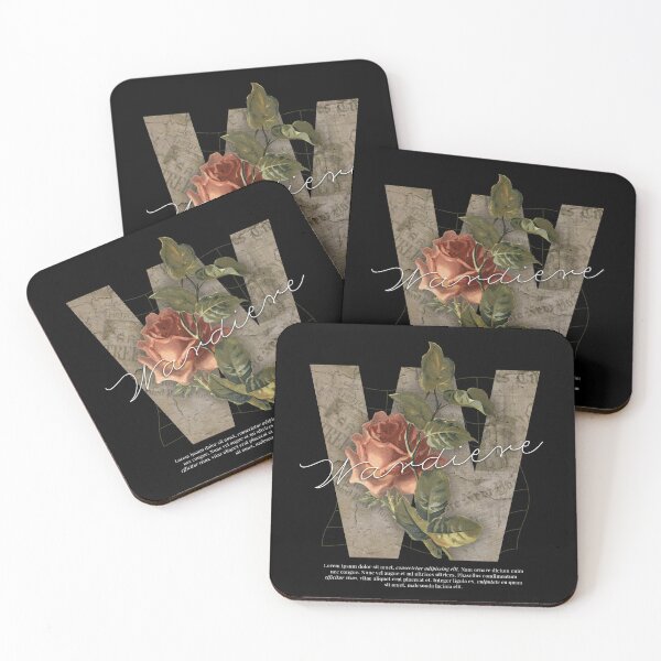 Item preview, Vintage Floral Monogram W - Dark Academia Rose Aesthetic designed and sold by birleşik zevkler.