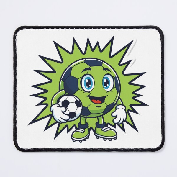 Item preview, Cute Cartoon Green Soccer Ball Mascot designed and sold by LoudVictory.
