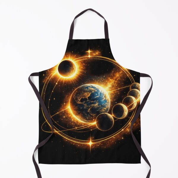 Item preview, Golden Cosmic Eclipse – Sun, Earth & Moon Alignment Astronomy Design designed and sold by JordanInk Studio.