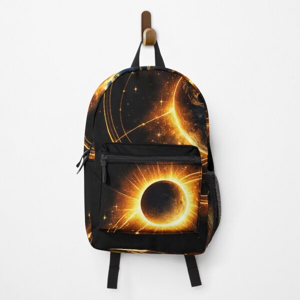 Item preview, Golden Cosmic Eclipse – Sun, Earth & Moon Alignment Astronomy Design designed and sold by JordanInk Studio.