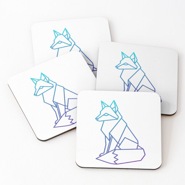 Item preview, Geometric Fox Line Art Minimal Gradient Outline designed and sold by 0606PM.