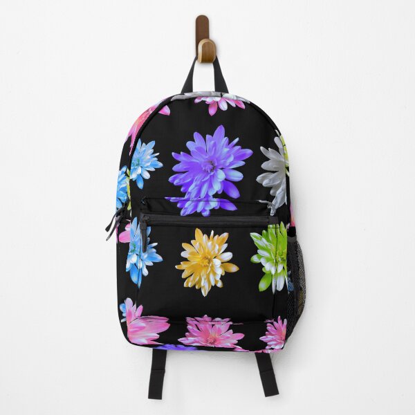 Item preview, Retro floral zinnias collection, Pink daisy, purple daisy, green daisy, blue daisy, white daisy, yellow daisy designed and sold by hollycooper.
