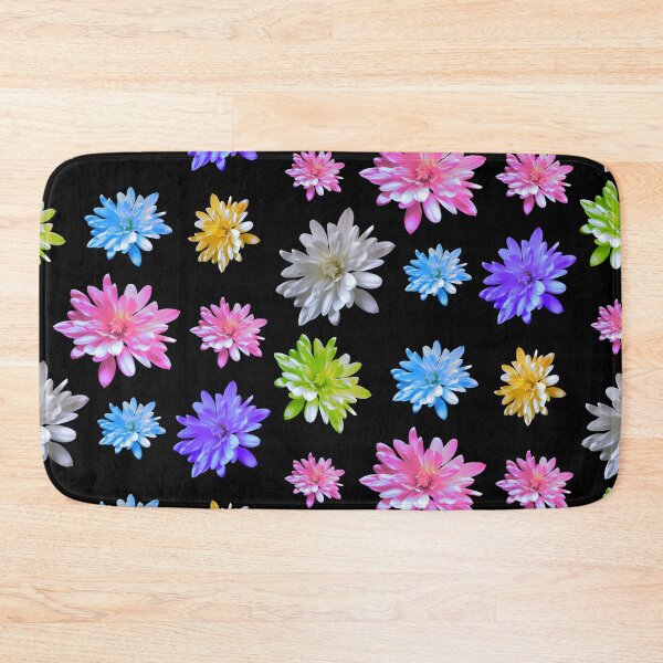 Item preview, Retro floral zinnias collection, Pink daisy, purple daisy, green daisy, blue daisy, white daisy, yellow daisy designed and sold by hollycooper.