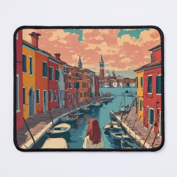 Item preview, Dreaming of Burano – Retro Anime Girl Travel Illustration designed and sold by JacksoonLester.