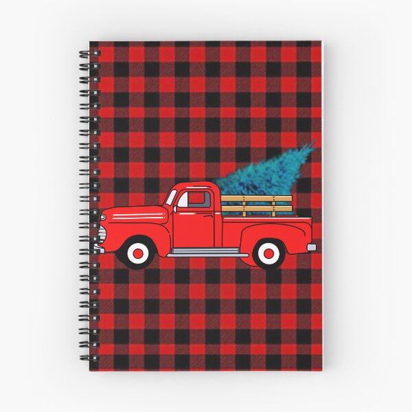 Item preview, Vintage red pick-up truck drawing, red buffalo plaid pattern, holiday design, Christmas tree designed and sold by hollycooper.