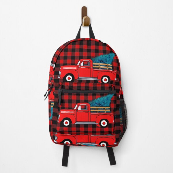 Item preview, Vintage red pick-up truck drawing, red buffalo plaid pattern, holiday design, Christmas tree designed and sold by hollycooper.