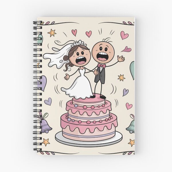 Item preview, Shocked Cake Topper Bride & Groom - Hilarious Whimsical Wedding Cartoon designed and sold by Midnight Veil Designs.