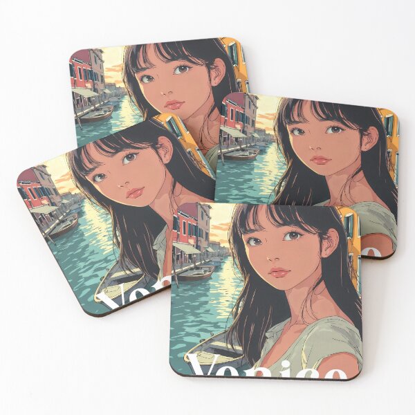 Item preview, Burano Selfie – Retro Anime Girl Travel Memory designed and sold by JacksoonLester.