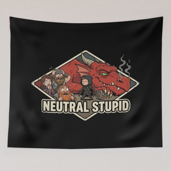 Item preview, Neutral Stupid Stealing Loot Sleeping Dragon RPG Funny designed and sold by Fenay Designs.