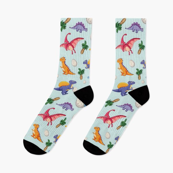 Item preview, Dinosaur Seamless Pattern with Eggs and Palm Trees designed and sold by Paulocdias.