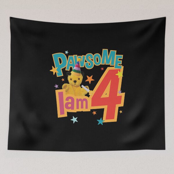 Item preview, Sooty I Am Four 4th Birthday Pawsome Kids designed and sold by All-And-Every.