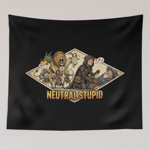 Item preview, Neutral Stupid Looting Wizard Funny RPG Chimera Art designed and sold by Fenay Designs.