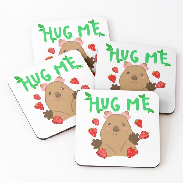 Item preview, Hug Me Strawberry Quokka | Cute Animal Art designed and sold by PawfectlyBless.