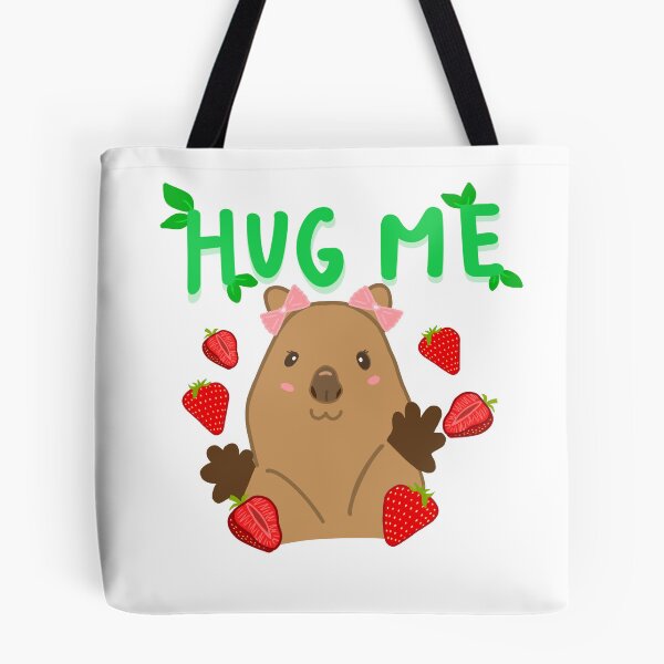 Item preview, Hug Me Strawberry Quokka | Cute Animal Art designed and sold by PawfectlyBless.
