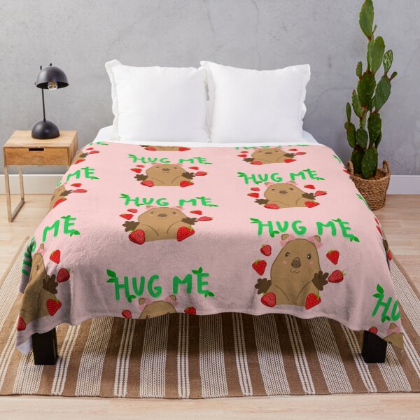 Item preview, Hug Me Strawberry Quokka | Cute Animal Art designed and sold by PawfectlyBless.