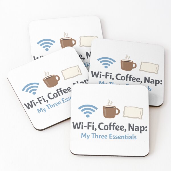 Item preview, Relatable Wi-Fi Coffee Nap Three Essentials Humor designed and sold by FunFitLife Studio.