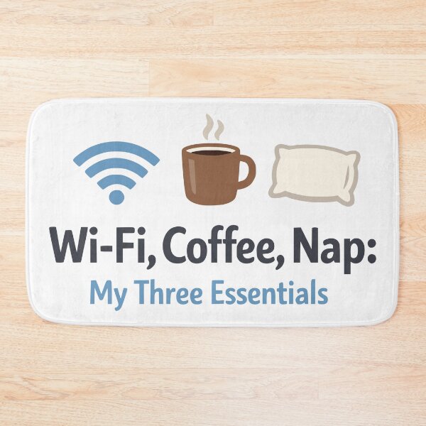 Item preview, Relatable Wi-Fi Coffee Nap Three Essentials Humor designed and sold by FunFitLife Studio.