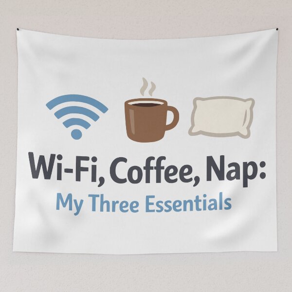 Item preview, Relatable Wi-Fi Coffee Nap Three Essentials Humor designed and sold by FunFitLife Studio.