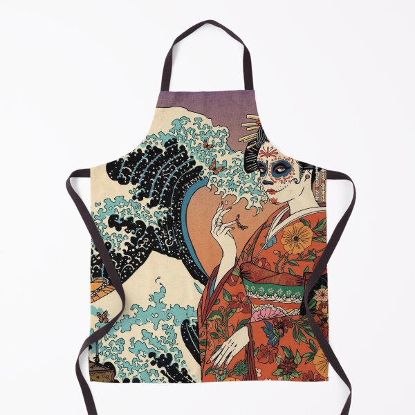 Item preview, Geisha Sugar Skull Ukiyo‑e Art Print | Japanese Day of the Dead Kimono Illustration designed and sold by Vandy Fullam.