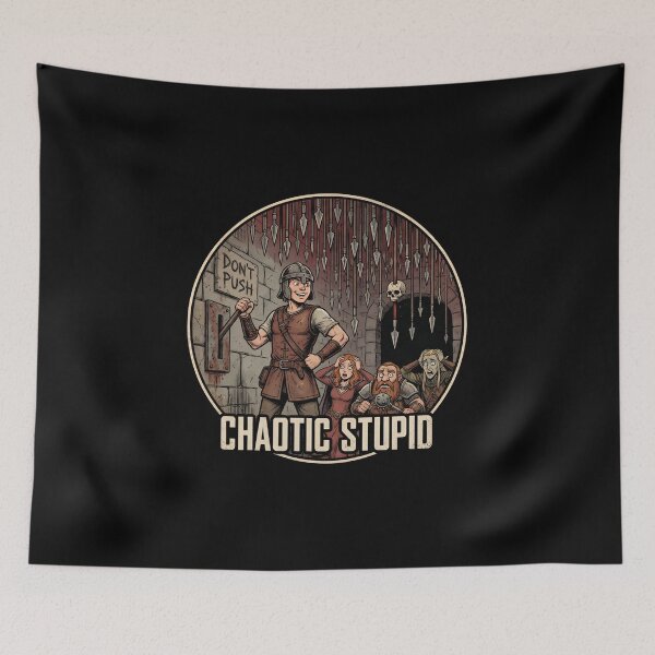 Item preview, Chaotic Stupid Don't Push Lever Trap Funny RPG designed and sold by Fenay Designs.