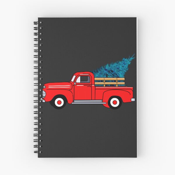 Item preview, Vintage red pick-up truck drawing, holiday design, Christmas tree designed and sold by hollycooper.