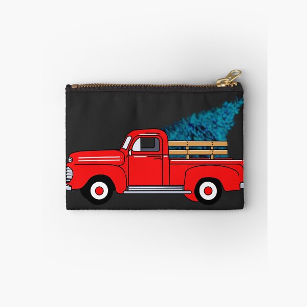 Item preview, Vintage red pick-up truck drawing, holiday design, Christmas tree designed and sold by hollycooper.