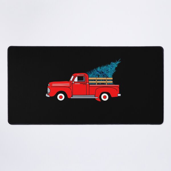 Item preview, Vintage red pick-up truck drawing, holiday design, Christmas tree designed and sold by hollycooper.