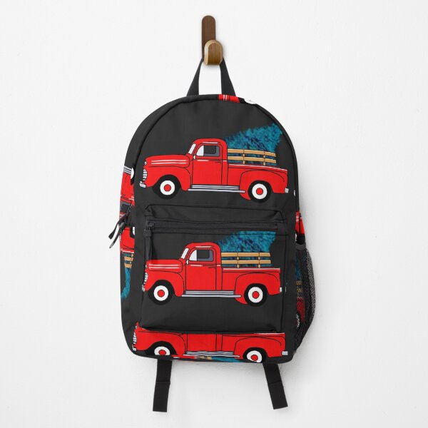Item preview, Vintage red pick-up truck drawing, holiday design, Christmas tree designed and sold by hollycooper.