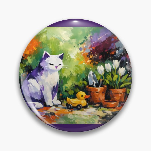 Item preview, Playful Cat Among Garden Accents designed and sold by cuprum.