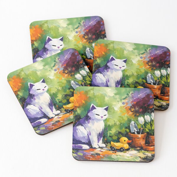 Item preview, Playful Cat Among Garden Accents designed and sold by cuprum.