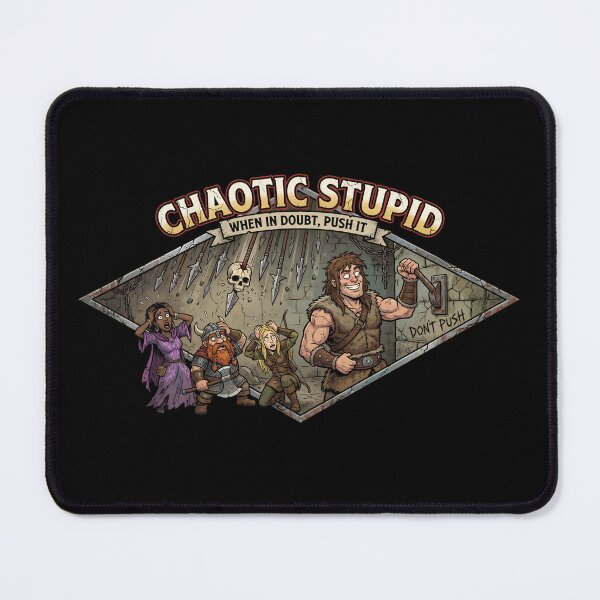Item preview, Chaotic Stupid When In Doubt Push It Funny RPG Gamer designed and sold by Fenay Designs.
