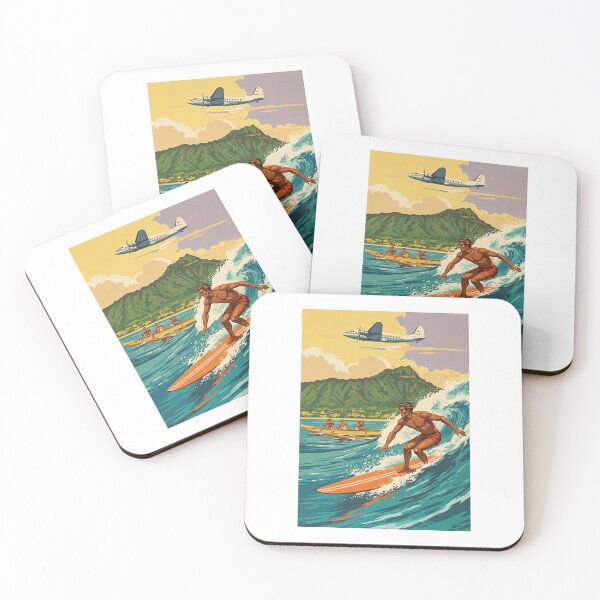 Item preview, Vintage Hawaii Tropical Surfing and Ocean Seaplane Scene designed and sold by TeeARTHY.