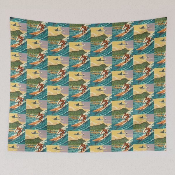 Item preview, Vintage Hawaii Tropical Surfing and Ocean Seaplane Scene designed and sold by TeeARTHY.
