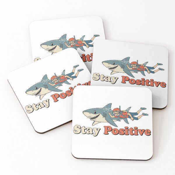 Item preview, Stay Positive – Retro Shark Humor Vintage Illustration 3 designed and sold by FlamaC.